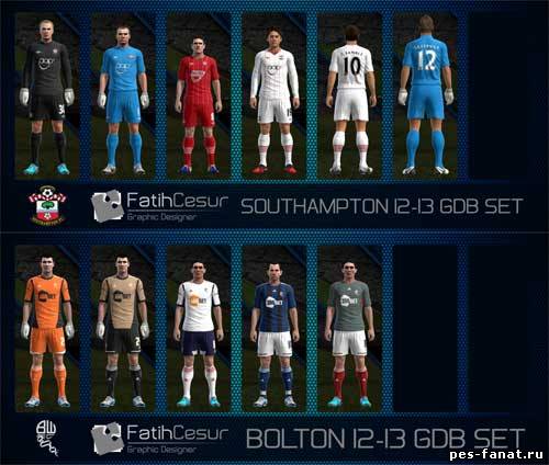 Kits Bolton & SOUTHAMPTON 12-13