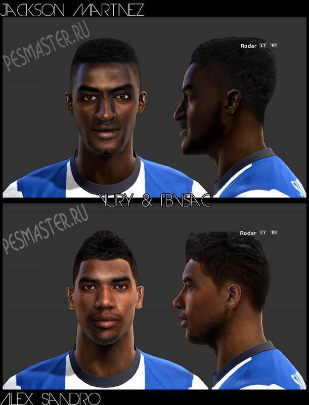 Лица Alex Sandro & Jackson M Face для PES 2013