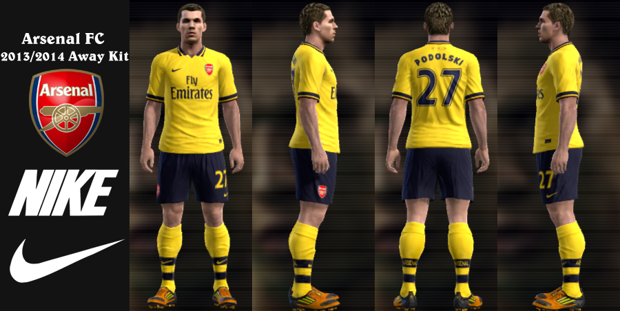 Arsenal FC 2013/14 Away Kit для PES 2013