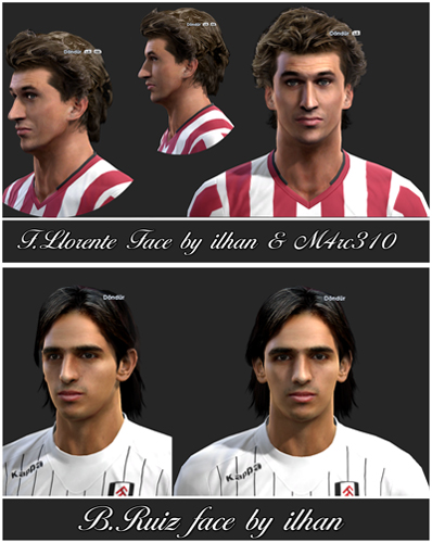 Лица F.LLORENTE & B.RUIZ для PES 2013