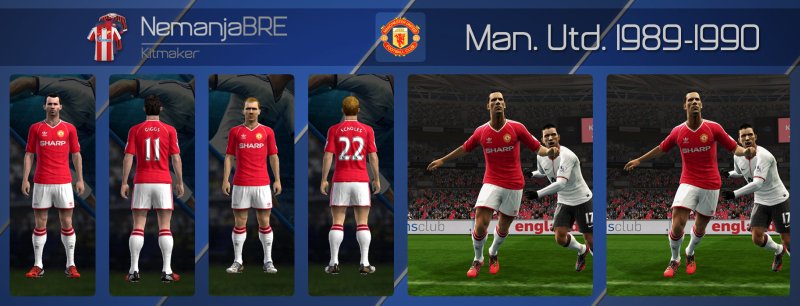 Форма Manchester United 1989-1990 Home Kit для PES 2013